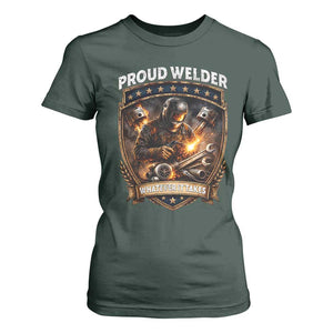 Proud Welder Whatever It Takes T Shirt For Women Vintage Mechanic Workwear TS12 Dark Forest Green Print Your Wear