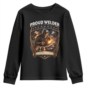 Proud Welder Whatever It Takes Youth Sweatshirt Vintage Mechanic Workwear TS12 Black Print Your Wear