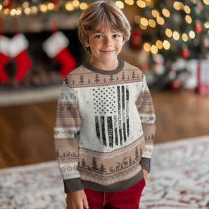Husband Daddy Welder Hero Ugly Christmas Sweater Patriotic Welding American Flag Graphic TS12 Mocha Mousse Print Your Wear
