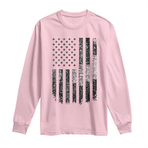 Husband Daddy Welder Hero Long Sleeve Shirt Patriotic Welding American Flag Graphic TS12 Light Pink Print Your Wear