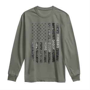 Husband Daddy Welder Hero Long Sleeve Shirt Patriotic Welding American Flag Graphic TS12 Military Green Print Your Wear