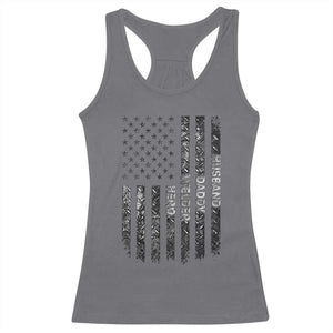 Husband Daddy Welder Hero Racerback Tank Top Patriotic Welding American Flag Graphic