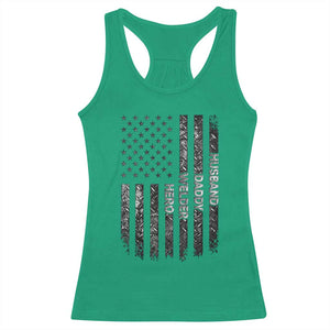 Husband Daddy Welder Hero Racerback Tank Top Patriotic Welding American Flag Graphic