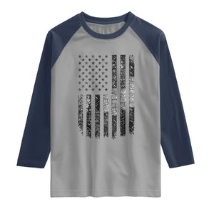 Husband Daddy Welder Hero Raglan Shirt Patriotic Welding American Flag Graphic TS12 Sport Gray Navy Print Your Wear
