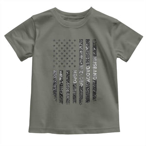 Husband Daddy Welder Hero Toddler T Shirt Patriotic Welding American Flag Graphic TS12 Military Green Print Your Wear