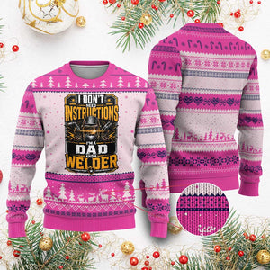 Funny Welder Dad Gift Ugly Christmas Sweater I Do Not Need Instructions