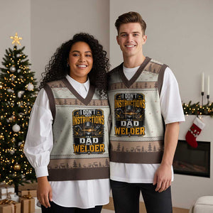 Funny Welder Dad Gift V-Neck Knit Sweater Vest I Do Not Need Instructions TS12 Mocha Mousse Print Your Wear
