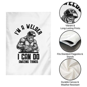 Funny Bigfoot Welder Garden Flag I Can Do Amazing Things TS12 Print Your Wear