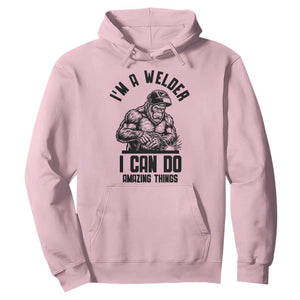 Funny Bigfoot Welder Hoodie I Can Do Amazing Things TS12 Light Pink Print Your Wear