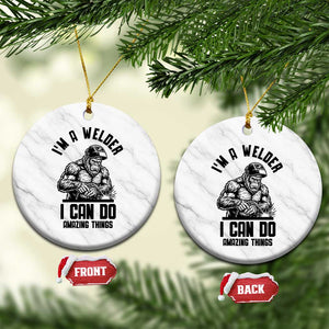 Funny Bigfoot Welder Ceramic Ornament I Can Do Amazing Things