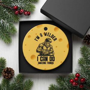 Funny Bigfoot Welder Ceramic Ornament I Can Do Amazing Things