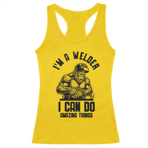 Funny Bigfoot Welder Racerback Tank Top I Can Do Amazing Things TS12 Daisy Print Your Wear
