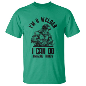Funny Bigfoot Welder T Shirt I Can Do Amazing Things TS12 Irish Green Print Your Wear