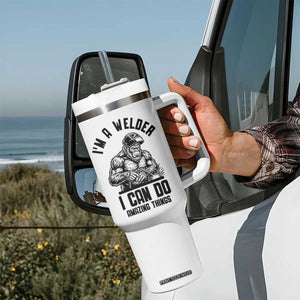 Funny Bigfoot Welder Tumbler With Handle I Can Do Amazing Things TS12 Print Your Wear