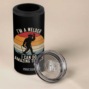 Funny Bigfoot Welding Gift 4 in 1 Can Cooler Tumbler I Can Do Amazing Things With A Welder TS12 Print Your Wear