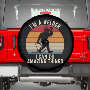 Funny Bigfoot Welding Gift Spare Tire Cover I Can Do Amazing Things With A Welder TS12 Black Print Your Wear