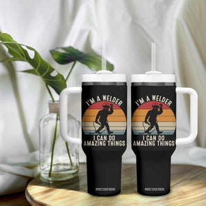 Funny Bigfoot Welding Gift Tumbler With Handle I Can Do Amazing Things With A Welder TS12 Print Your Wear