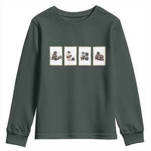 Silly Goose Pipeline Worker Youth Sweatshirt Funny Welding Graphic Gift TS12 Dark Forest Green Print Your Wear