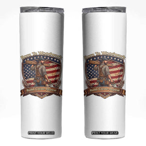Proud American Woodworker Skinny Tumbler Born To Woodwork Patriotic Gift TS12 White Print Your Wear