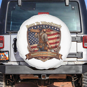 Proud American Woodworker Spare Tire Cover Born To Woodwork Patriotic Gift