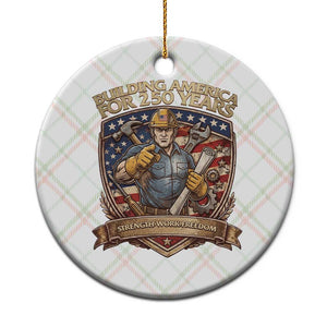 American Construction Worker Ceramic Ornament Building America For 250 Years TS12 1pc Christmas Plaid Print Your Wear