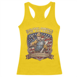 American Construction Worker Racerback Tank Top Building America For 250 Years TS12 Daisy Print Your Wear