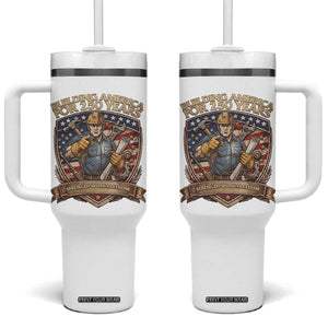 American Construction Worker Tumbler With Handle Building America For 250 Years