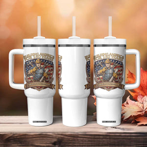 American Construction Worker Tumbler With Handle Building America For 250 Years