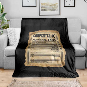 Woodworker Nutrition Label Throw Blanket Carpenter Nutritional Facts Graphic TS12 Print Your Wear