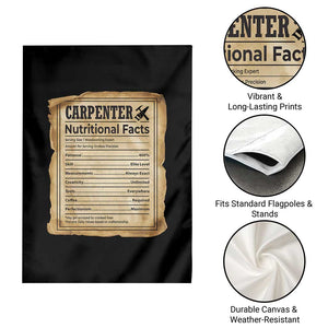 Woodworker Nutrition Label Garden Flag Carpenter Nutritional Facts Graphic