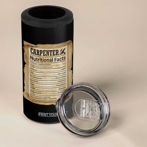 Woodworker Nutrition Label 4 in 1 Can Cooler Tumbler Carpenter Nutritional Facts Graphic TS12 Print Your Wear
