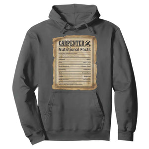 Woodworker Nutrition Label Hoodie Carpenter Nutritional Facts Graphic TS12 Dark Heather Print Your Wear