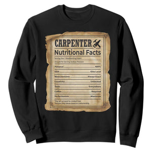 Woodworker Nutrition Label Sweatshirt Carpenter Nutritional Facts Graphic TS12 Black Print Your Wear