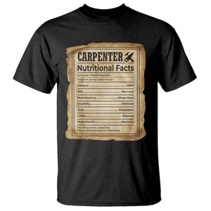 Woodworker Nutrition Label T Shirt Carpenter Nutritional Facts Graphic TS12 Black Print Your Wear