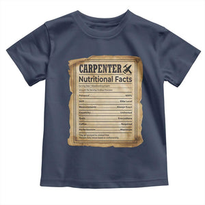 Woodworker Nutrition Label Toddler T Shirt Carpenter Nutritional Facts Graphic TS12 Navy Print Your Wear