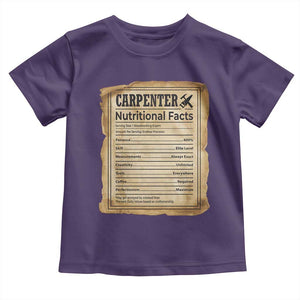 Woodworker Nutrition Label Toddler T Shirt Carpenter Nutritional Facts Graphic TS12 Purple Print Your Wear