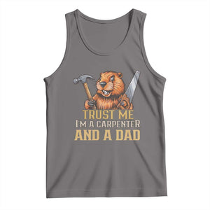 Funny Woodworking Beaver Tank Top I Am A Carpenter And A Dad TS12 Deep Heather Print Your Wear