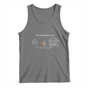 Funny Stickman Carpenter Tank Top No Woodworking Today TS12 Black Heather Print Your Wear