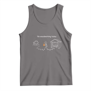 Funny Stickman Carpenter Tank Top No Woodworking Today TS12 Deep Heather Print Your Wear