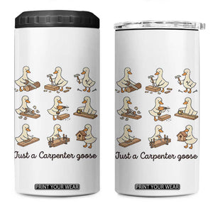 Funny Woodworker Graphic 4 in 1 Can Cooler Tumbler Just A Carpenter Goose TS12 One Size: 16 oz White Print Your Wear