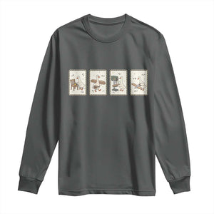 Silly Goose Carpenter Long Sleeve Shirt Funny Woodworker Dad Gift TS12 Dark Heather Print Your Wear