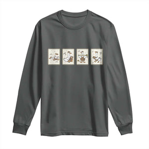 Silly Goose Builder Long Sleeve Shirt Funny Woodworker Dad Gift TS12 Dark Heather Print Your Wear