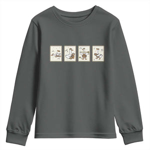Silly Goose Builder Youth Sweatshirt Funny Woodworker Dad Gift TS12 Dark Heather Print Your Wear