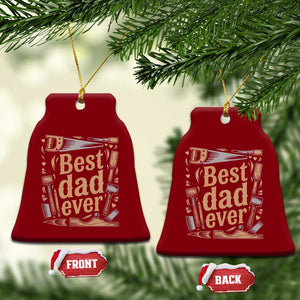Woodworking Fathers Day Gift Ceramic Ornament Best Dad Ever