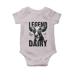 Legend Dairy Baby Onesie Funny Farmer Milk Joke Cow TS12 Ice Gray Print Your Wear