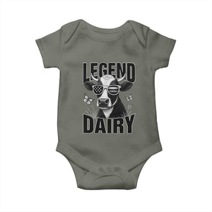 Legend Dairy Baby Onesie Funny Farmer Milk Joke Cow TS12 Military Green Print Your Wear