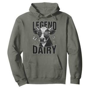 Legend Dairy Hoodie Funny Farmer Milk Joke Cow TS12 Military Green Print Your Wear
