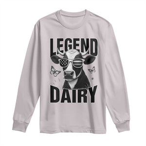 Legend Dairy Long Sleeve Shirt Funny Farmer Milk Joke Cow TS12 Ice Gray Print Your Wear