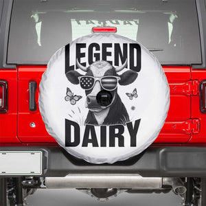 Legend Dairy Spare Tire Cover Funny Farmer Milk Joke Cow TS12 White Print Your Wear