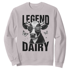 Legend Dairy Sweatshirt Funny Farmer Milk Joke Cow TS12 Ice Gray Print Your Wear